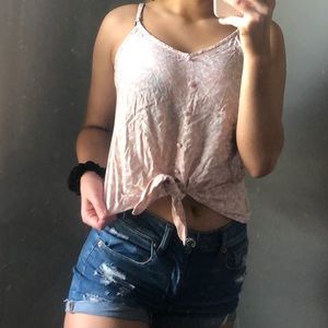 Tank top with white flowers